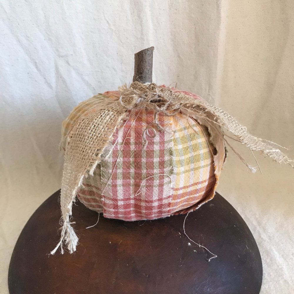 Handmade Rustic plaid Country Farmhouse Pumpkin